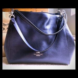BNWT Coach Purse Metallic Blue Hallie Hobo